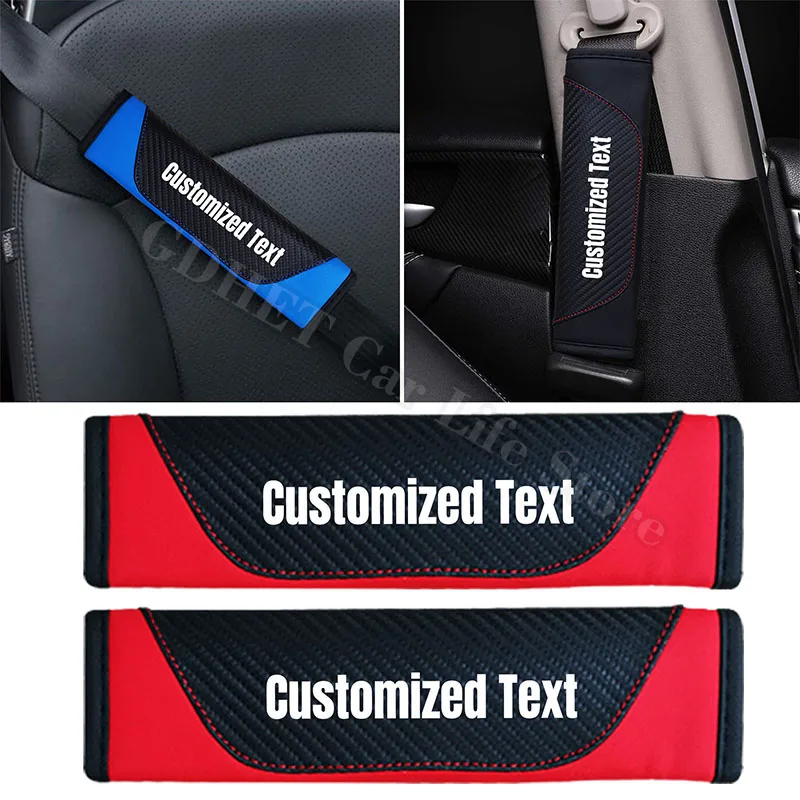 Car Seat Belt Covers Customized Carbon Fiber Leather Seat Belt