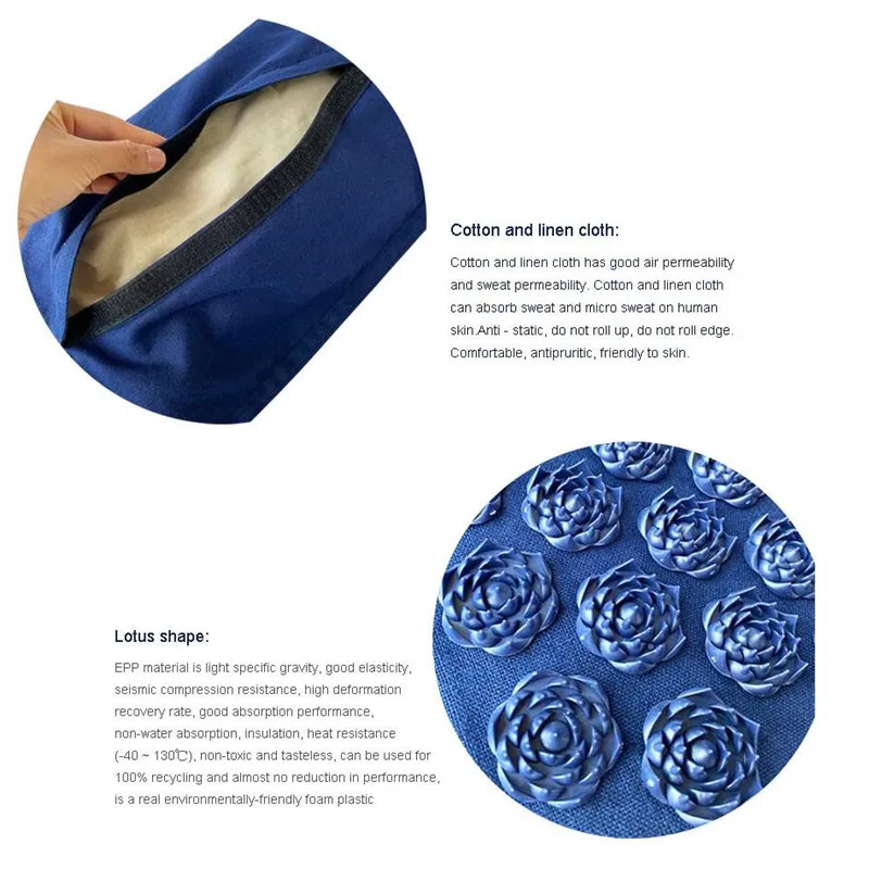 Nature Linen Coconut palm Massage Yoga mat sport pillow mat with bag Lotus Spike Acupressure Mat Cushion yoga mat sports floor mats massage pad yoga fitness equipment