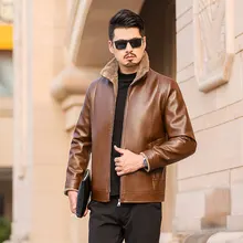 Мужская зимняя Флисовая теплая кожаная куртка, мужское пальто из искусственной кожи, Высококачественная кожаная верхняя одежда, мужская повседневная куртка из искусственного меха, Мужская Толстая бархатная куртка