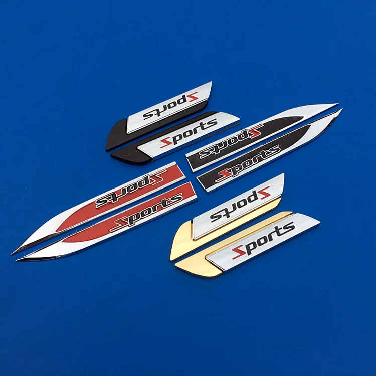 

1 Pair 3D Metal Sport Logo Emblem Badge Decal Car Fender Side Car Stickers For Benz BMW Nissan Toyota Turbo Honda