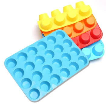 

Cake Tools DIY Creative 24 Hole Round Silicone Cake Mold Muffin Cup Silicone Cake Mold Baking Mold Bakeware Cake Tools Cup Cake