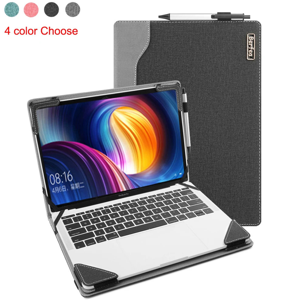 Contour Series Black Heavy Duty Leather Protective Case Compatible with The Dell Latitude 5310 13.3 Business Laptop Broonel