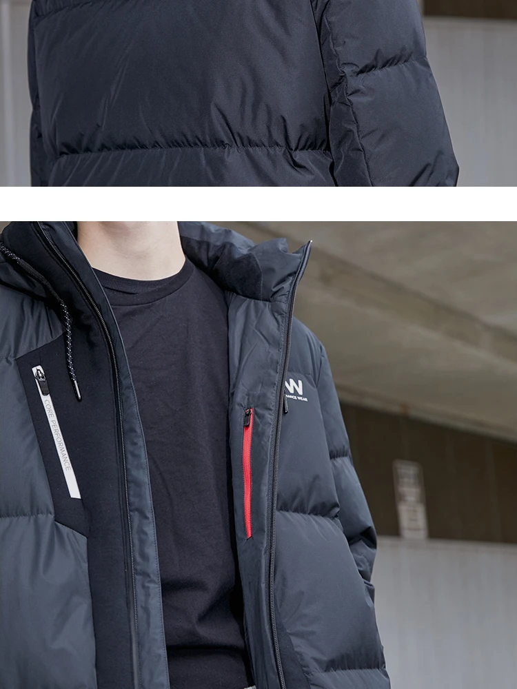 JackJones мужской спортивный пуховик с капюшоном и стоячим воротником Модная парка короткое пальто 219312524