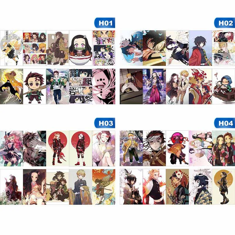 Набор стикеров для карт Kimetsu No Yaiba аниме, сделай сам, водостойкая наклейка для карт, Классическая наклейка s 10 шт