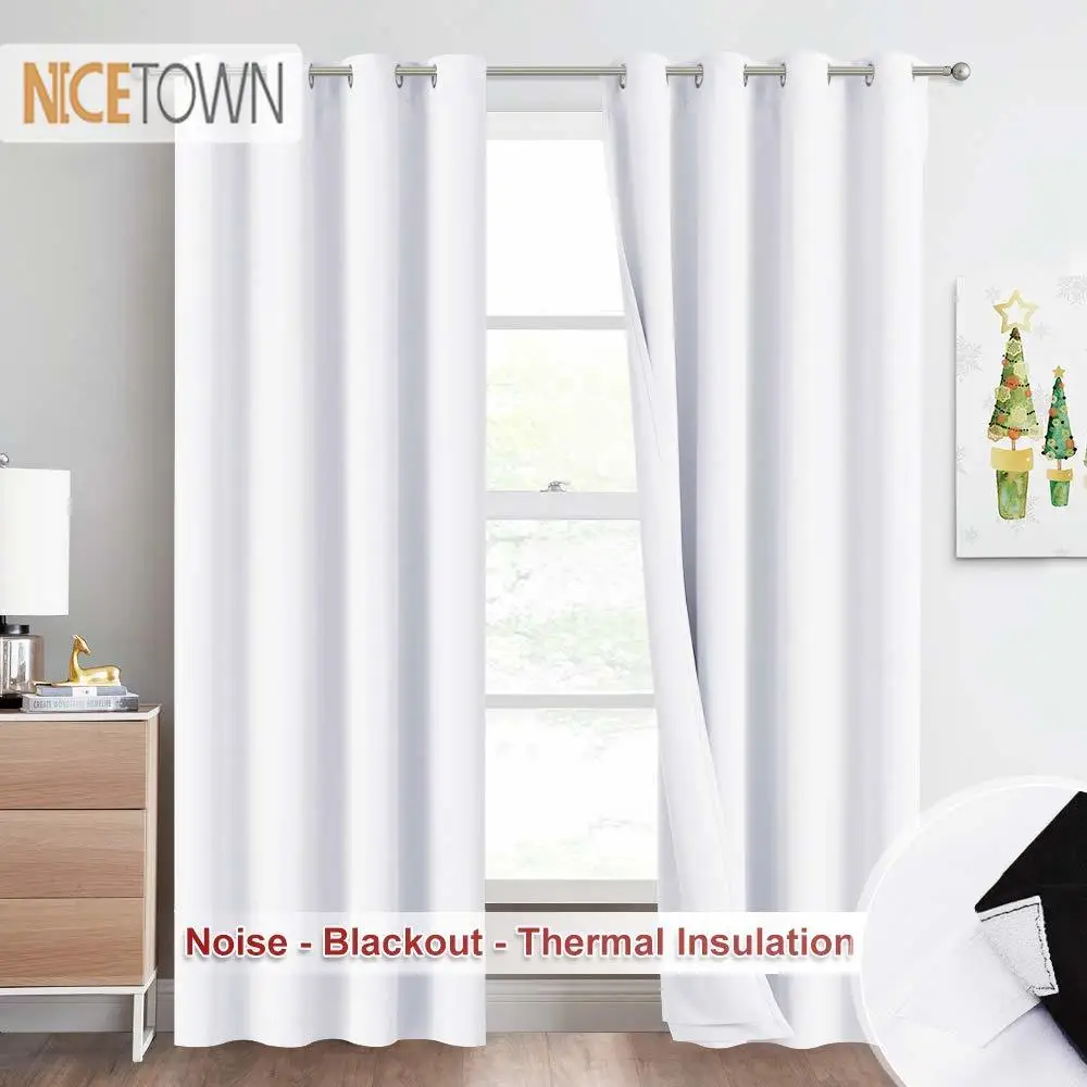 NICETOWN 22 цвета полностью затемненные шторы с войлоком фабричная подкладка для звукозаписи 3 слоя 100%