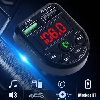 

Bluetooth 5.0 FM Transmitter Wireless Handsfree Audio Receiver Car MP3 Player TF 3.1A USB Fast Charger Car Accessories