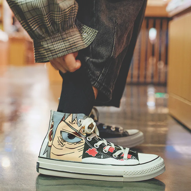 Anime Naruto Canvas Shoes Cosplay Costume Hatake Kakashi Akatsuki High Top Shoes Leisure Breathable Shoes