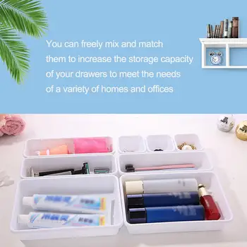

8PCS Drawer Style Storage Box Tray Shallow Drawer Organizers Separate Free Combination Small Object Storage Case