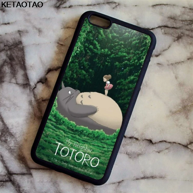 Розовый Чехол для телефона с рисунком «Мой сосед Тоторо», розничная, чехол s для iPhone 5S, 6 S, 7, 8 Plus, X, XS, XR, 11 Pro, чехол из мягкого ТПУ, резины, силикона - Цвет: Розовый
