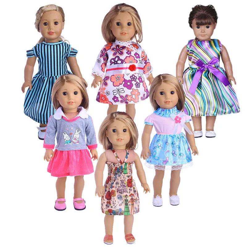 

10 Sets Doll -Clothes Various Styles Of Skirts Cute 18Inch Baby &43Cm Girl Doll Born American Accessories Cloth Daily Wear