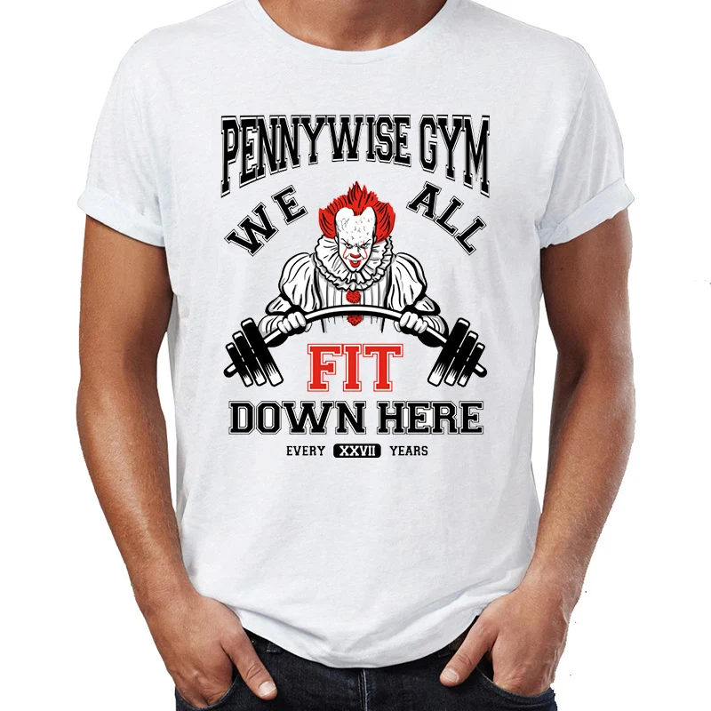 

Marvel Men T Shirts Pennywise The Clown It We All Fit Down Here Awesome Artwork Drawing Printed High Street Tee Shirts