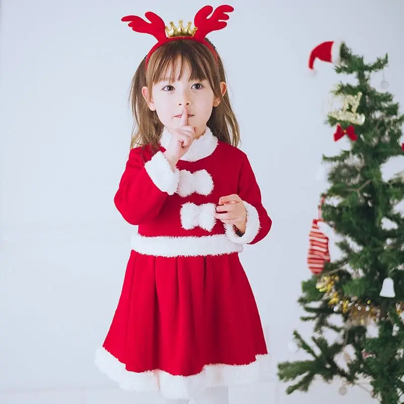 

Children's Christmas Dress Long Sleeves Performane Costume Turtleneck Ball Gown Christmas Clothes