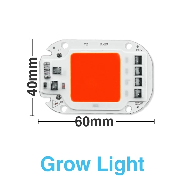 Светодиодный чип высокой яркости с регулируемой яркостью, 220 В, 50 Вт, 30 Вт, 20 Вт, COB светодиодный светильник, не нужен драйвер, светодиодный светильник, бисер, сделай сам, точечный светильник, прожектор - Испускаемый цвет: Model B Grow Light