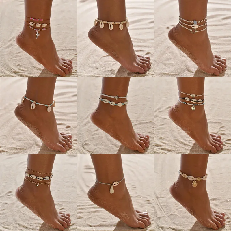 Modyle 2020 New Anklet for Women shell sequins Beads Geometric Bracelet Charm Bohemian Ankle Bracelet Boho Foot Summer Jewelry Modyle 2020 New Anklet for Women shell sequins Beads Geometric Bracelet Charm Bohemian Ankle Bracelet Boho Foot Summer Jewelry