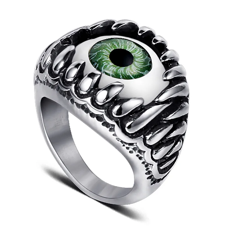 Лучшие продажи альтернативное кольцо devil's eye из титановой стали преувеличенное