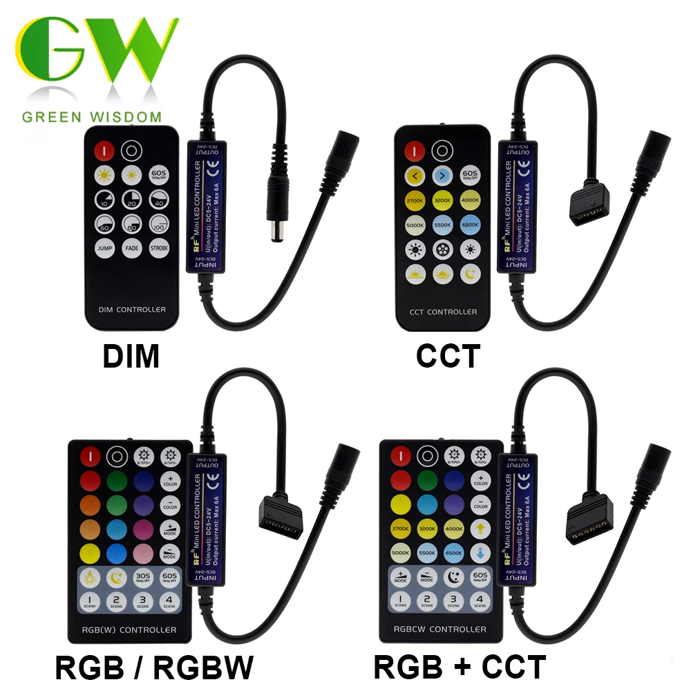 Светодиодная лента с дистанционным управлением одноцветная двойная белая RGB RGBW