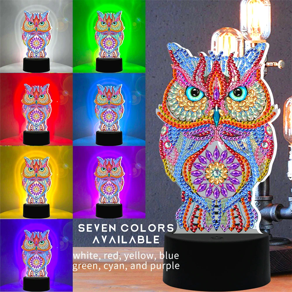 Diamonds Painting Owl Painting Diamond Painting Night Light Diamond