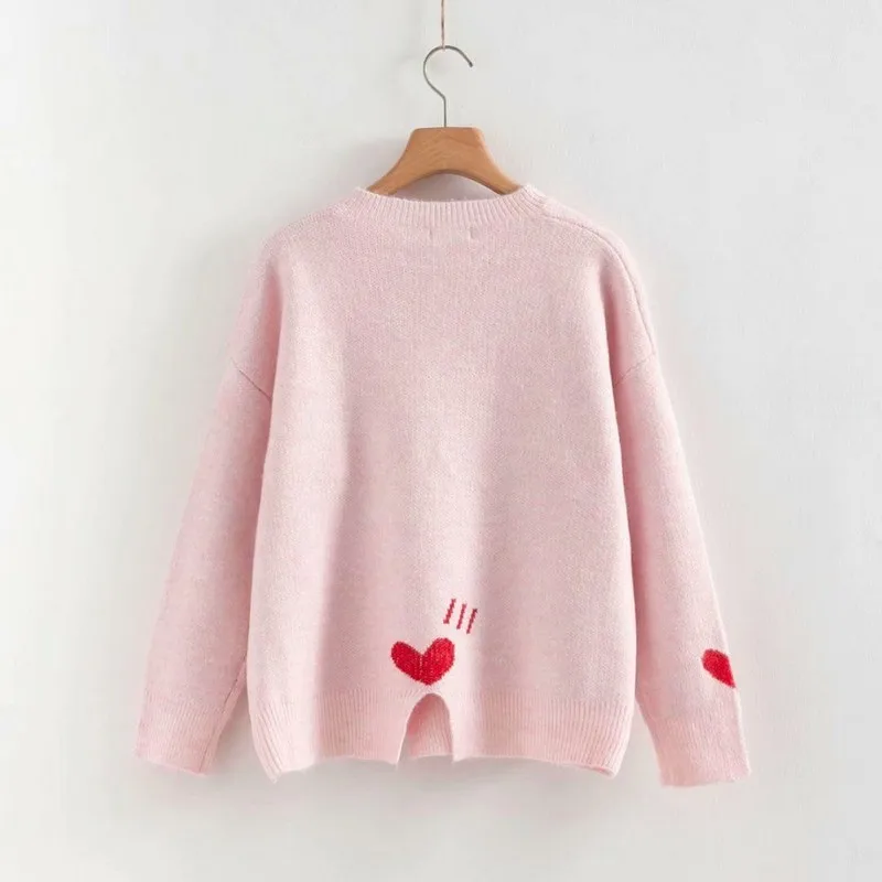 NiceMix kawaii heart shape sweaters Oversize tops Plus Size sweater Women clothe Pullovers O-Neck pink Love Long Sleeve Ladies NiceMix kawaii heart shape sweaters Oversize tops Plus Size sweater Women clothe Pullovers O-Neck pink Love Long Sleeve Ladies