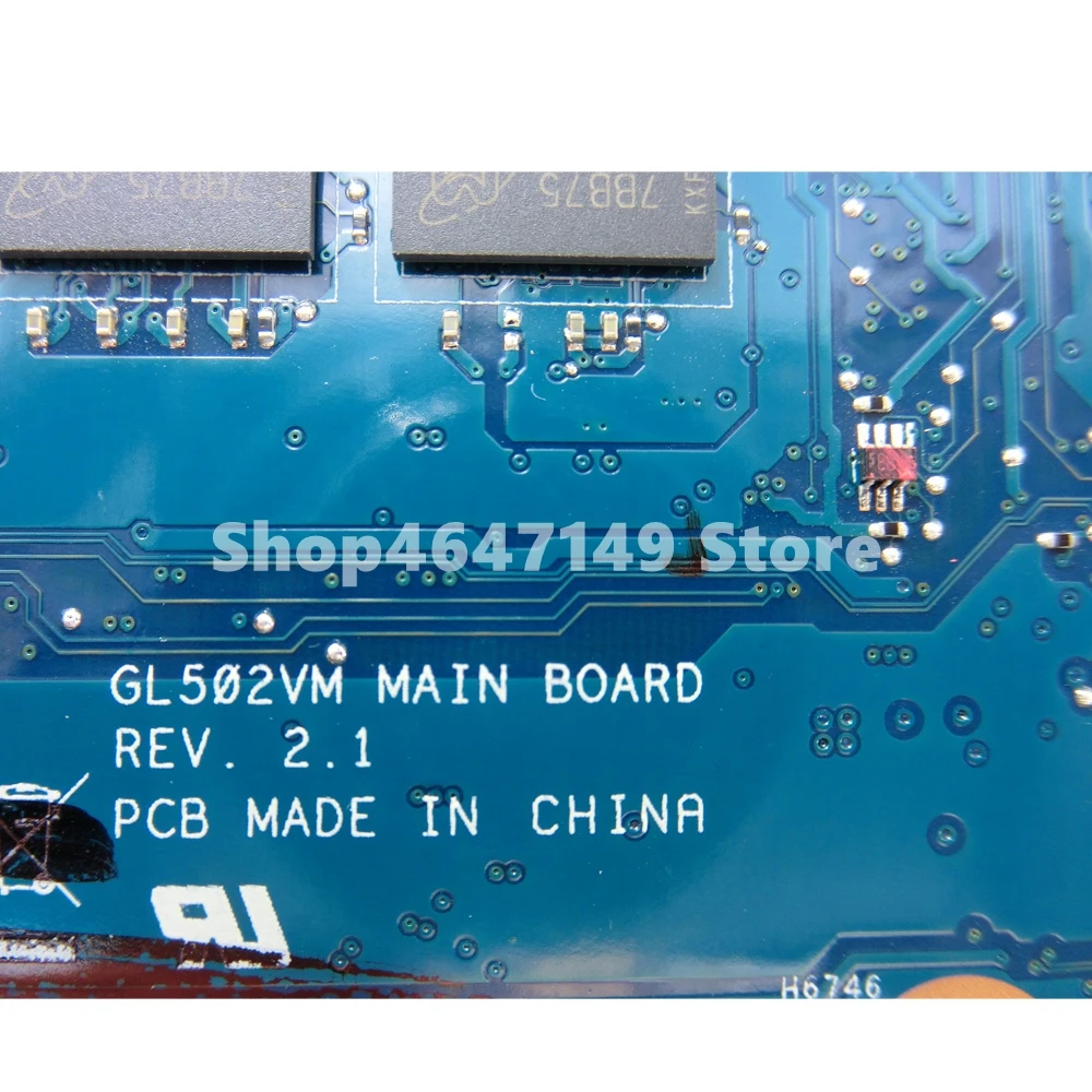 amazing  ROG GL502VMK Motherboard REV2.1 I7-7700HQ CPU GTX1060 Mainboard For ASUS ROG GL502V GL502VM GL502VM