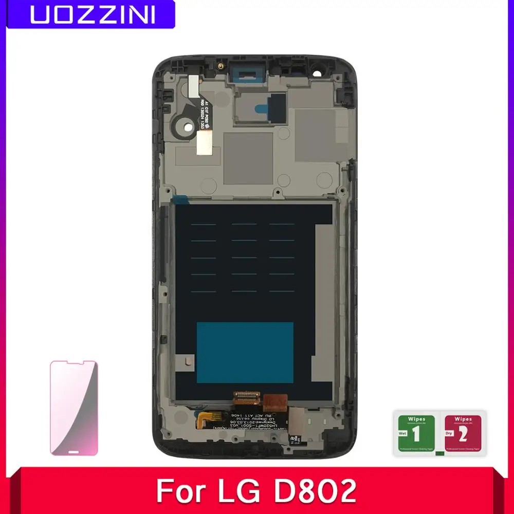 5 шт./лот ЖК-дисплей для LG G2 D802 протестированный AAA класс сенсорный экран дигитайзер сборка замена панели рамка