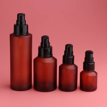 

2pcs VERSATILE Empty Hygienic Glass Aromatherapy Pump Spray Bottle Essence/Lotion Amber Essential Oil Bottle - 15/30/60/100ml
