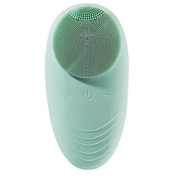 

Green Silicone Waterproof Cleansing Instrument New Electric Pore Cleaner Facial Massager Washing Brush