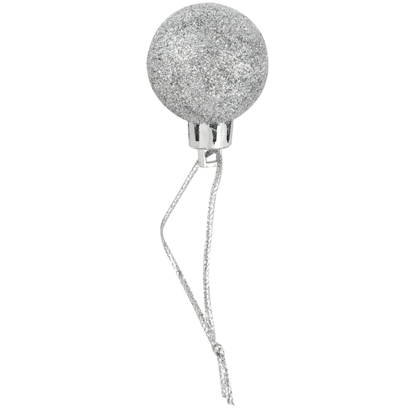 48Pcs Chic Christmas Baubles Tree Plain Glitter XMAS Ornament Ball Decoration- 24Pcs Blue& 24PcsSilver