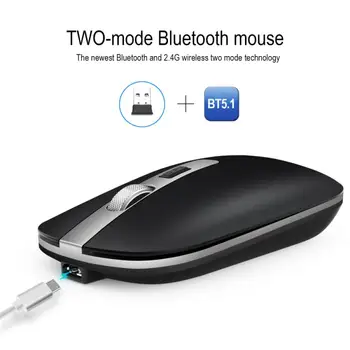 

New USB Wireless Mouse With Bluetooth 5.1 Receiver Optical Computer Mouse 1600DPI 2.4GHz Ergonomic Mice For Laptop PC Mouse