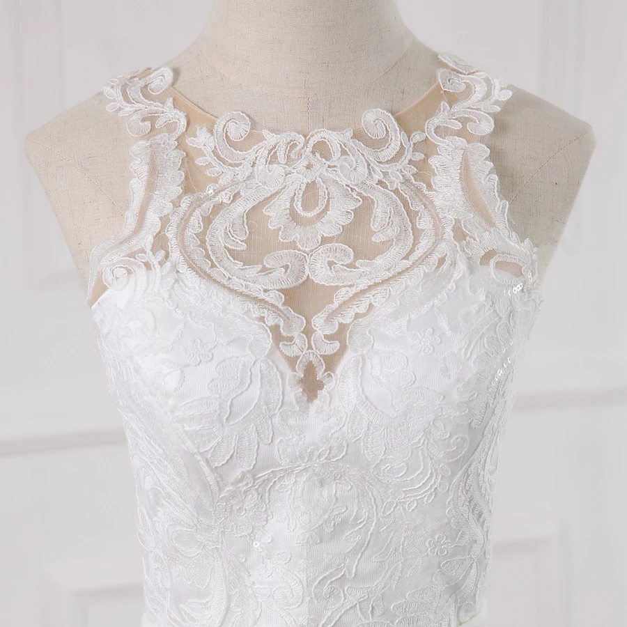 Jiayigong Sexy Wedding Dress Vestido De Novia Customized Sleeveless Applique Sweep Train Mermaid Wedding Gowns Robe De Mariage 5