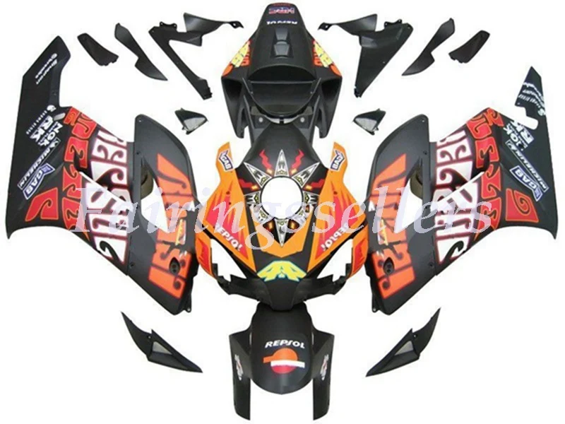 

(Injection mold) New ABS Full Fairing Kit 100% Fit For Honda CBR1000RR cbr1000 04 05 2004 2005 Fairings Black Orange Rossi