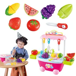Детская модель игровой дом кухонные игрушечные тележки обучающая посуда набор муляжи пищевых продуктов счастливые Earnestly 862