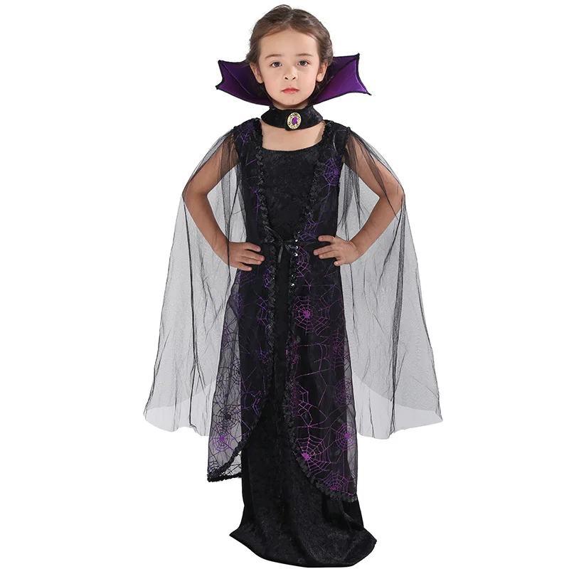 Детские костюмы; длинные юбки в стиле летучей мыши для девочек; вечерние костюмы на Хэллоуин