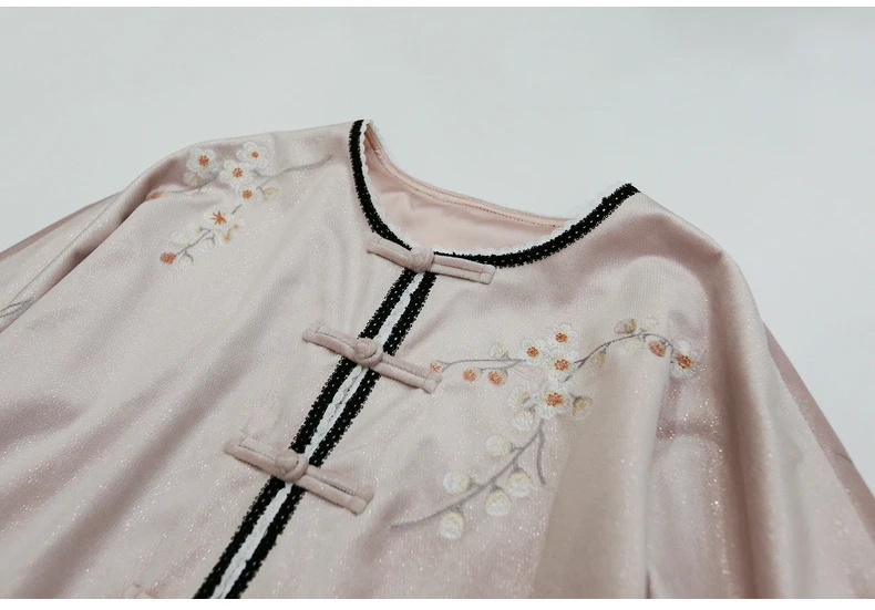 ROJAY Cheongsam Топ, китайский стиль, модное пальто, открывание спереди, кружевной Тан костюм для женщин, молодых, Осенний