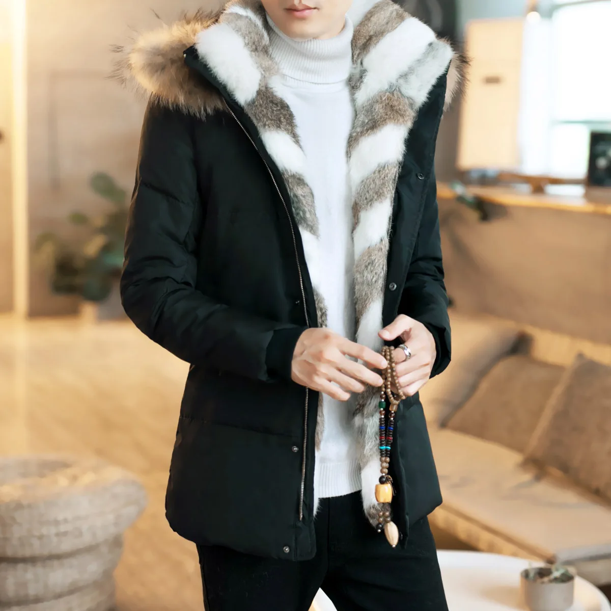 Deals 2019 premium brand Fashion Men's keep warm winter Add down jackets/Male High quality hoodie Casual jackets Plus size S-5XL