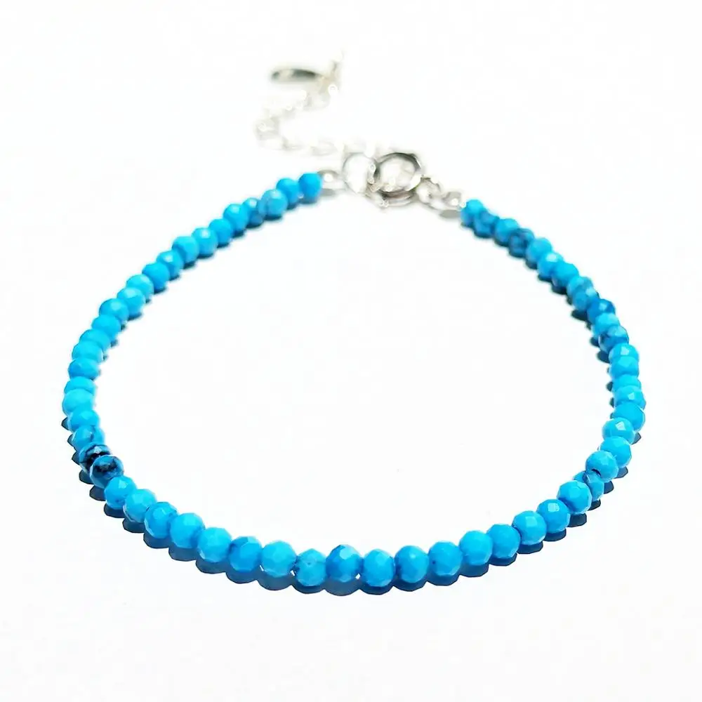

Lily Jewelry Natural Turquoise Bracelet 925 Sterling Silver adjustable Bracelet Gemstone Jewelry Gift for Friend Birthdat