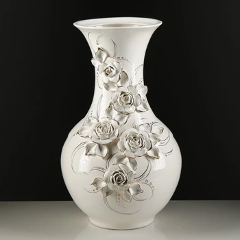 

Table vase "Aurelia", flowers, molding, white, 39 cm