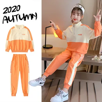 

Girls Outfit 2PCS Outerwear+Sweatpants Boy Casual Suit Kid Teenagers Pullovers Jacket Spring Autumn Teens Sweatshirt Set