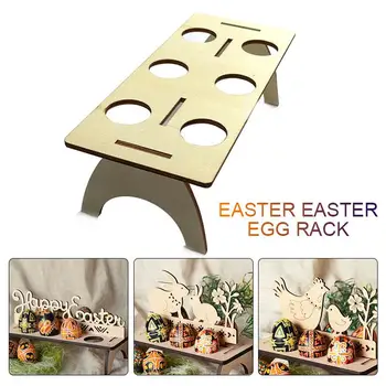 

Egg Rack Egg Stand Wooden Easter Handmade Chick Beautiful Creative Egg Tray DIY Decoration Rabbit Festival Home Ornament