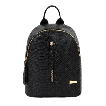 

2019 Crocodile PU Leather Women Backpack Black School Bags for Teenage girls Travel Mini Back Pack Sac a Dos Mochila Feminina
