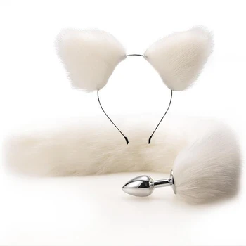 Anal Sex Toys Fox Tail Butt Plug Set with Hairpin Anal Kit Anal Butplug Tail Prostate Massager Anal Plug for Couples Gay Cosplay 6