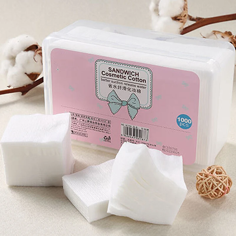 Removedor de Maquiagem Compõem a Ferramenta Maquiagem Descartável Algodão Toalhetes Macios Almofadas Ultrafinos Limpeza Facial Papel 1000 Pçs - Set 6 1000 pçs set maquiagem descartável algodão toalhetes
