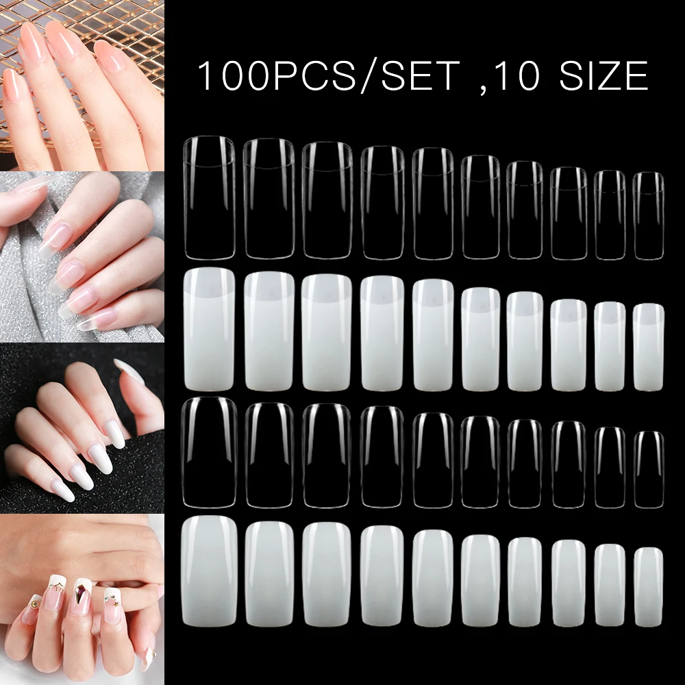 Maychao 500 шт. svoval полное покрытие цвет накладные ногти Поддельные дизайн ногтей советы размеры с сумкой