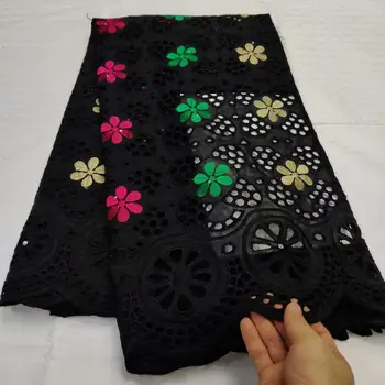 

Fashion lace fabric tissu african swiss voile lace fabric factory price dubai style cut lace for wedding 5yards/lot