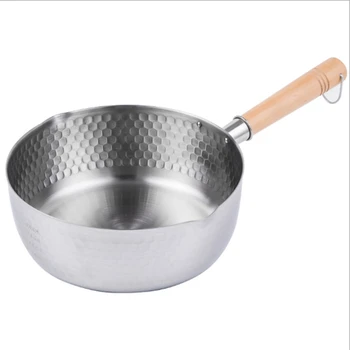 

Hot Japanese Style Snow Pan Stockpot Non-Stick Pan Noodles Pot Milk Pot Wooden Handle Pot Home Cookware Cooking Tools Kitchen Ac