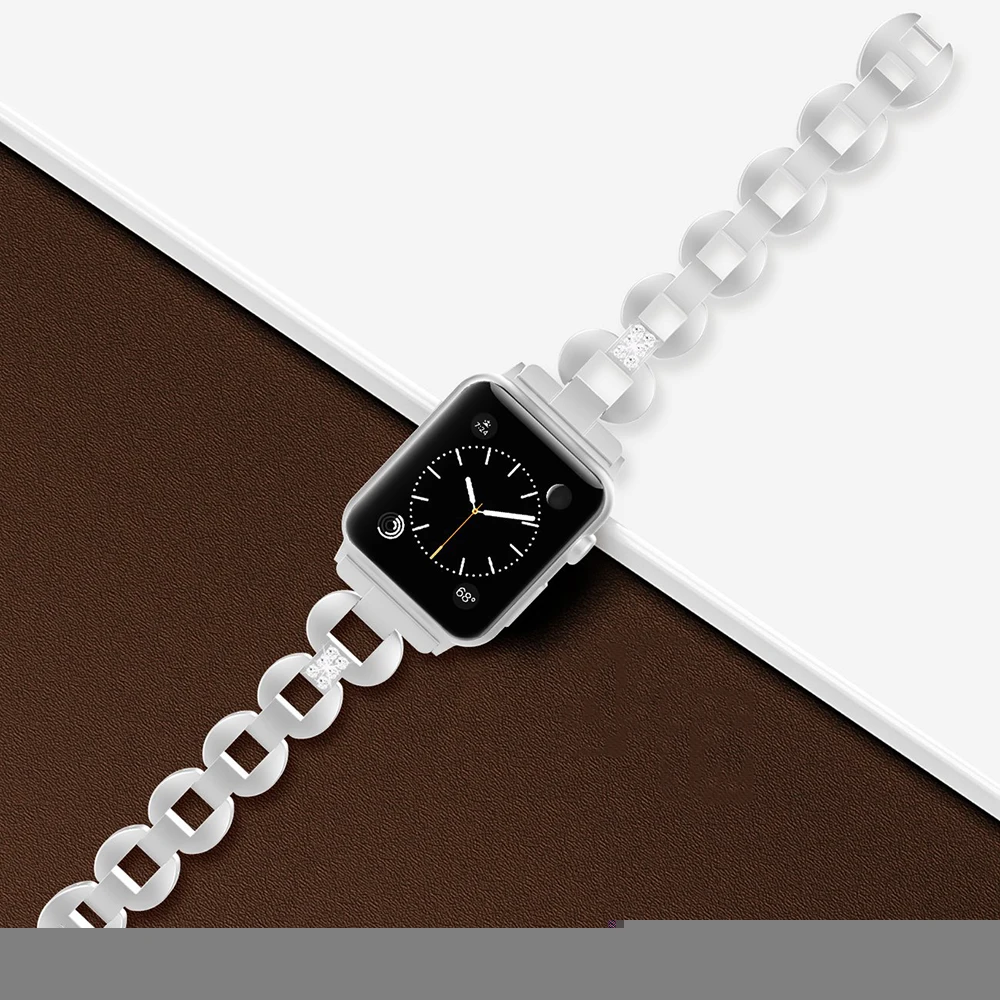 Роскошный металлический ремешок из нержавеющей стали для Apple Watch Band 38 мм 42 мм 40 мм 44 мм ремешок с драгоценными камнями для Iwatch 5 4 3 2 1 Аксессуары