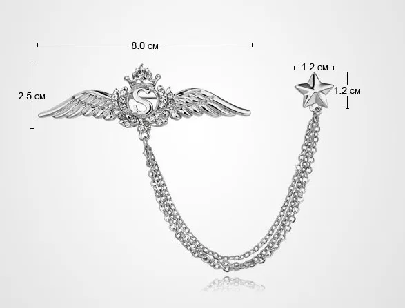 Винтажная Золотая и Серебряная корона брошь с кисточкой заколка в стиле ретро