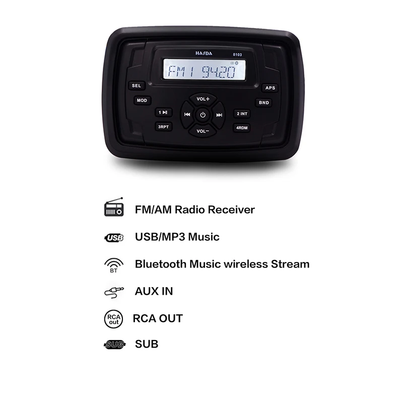 HASDA Waterproof Marine Radio audio 