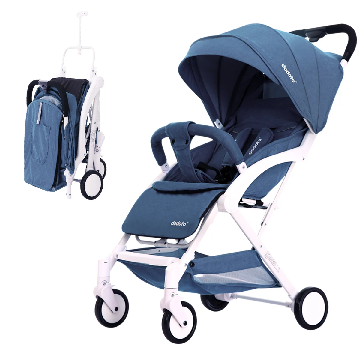 Регулируемая Роскошная детская коляска 3 в 1 портативная Высокая Ландшафтная Роскошная коляска Горячая мама розовая коляска дорожная коляска - Цвет: Dark blue