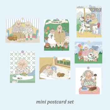 

Nostalgic Lovely Grandpa Grandma Decorative Cards DIY Room Metope Happy Life Postcard Notebook Album Photo Props Wall Sticker