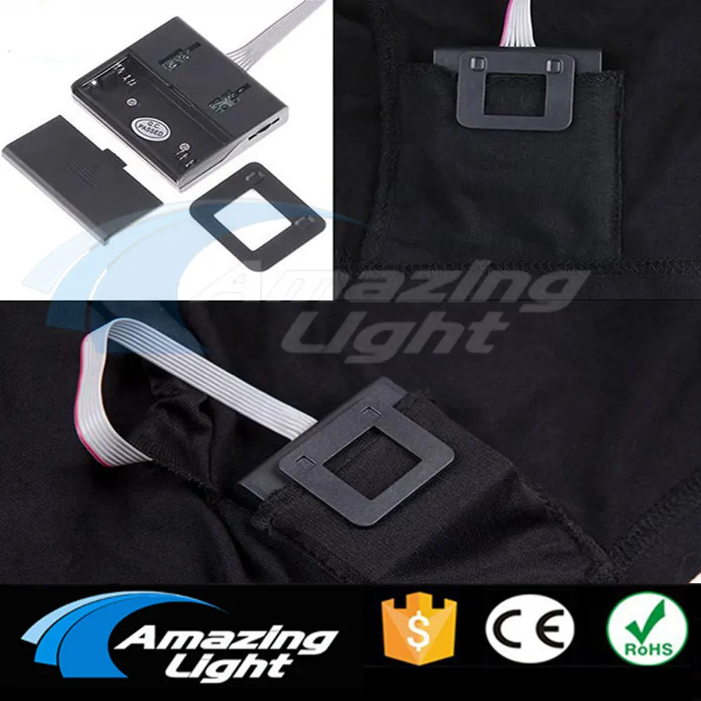 Birthday Party 100% Cotton Led Light Up El Panel T-shirt Music Activated Flashing El Panel T-shirt 5